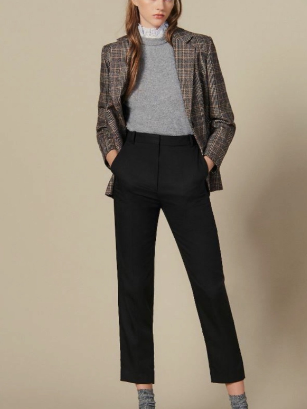 Sandro Black Trousers "Lassy" | French Brand | High Rise
